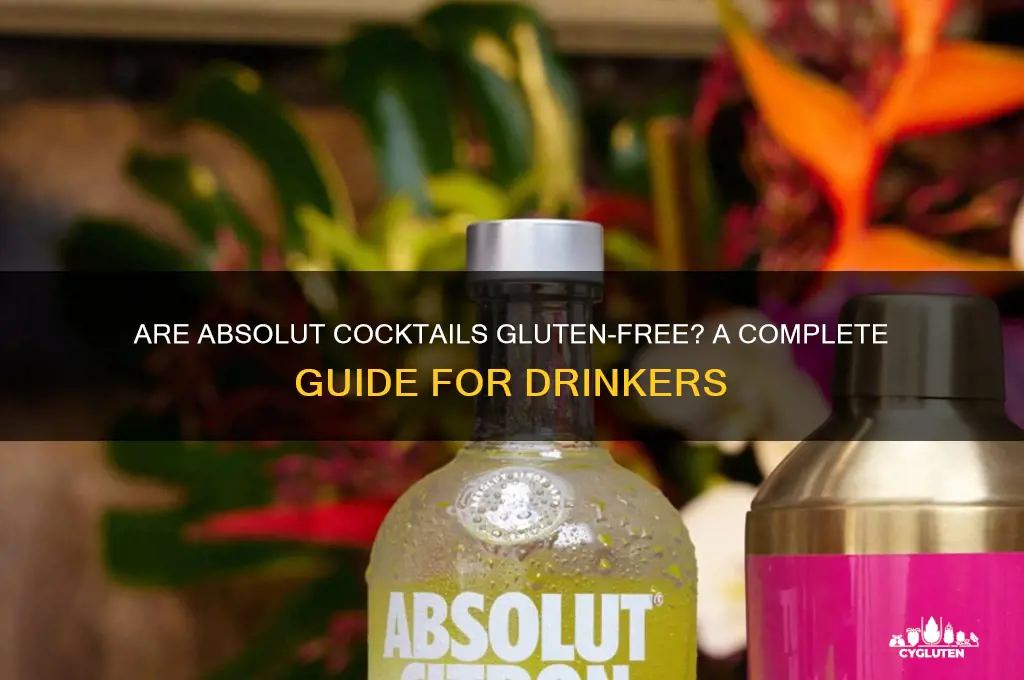 are absolut cocktails gluten free