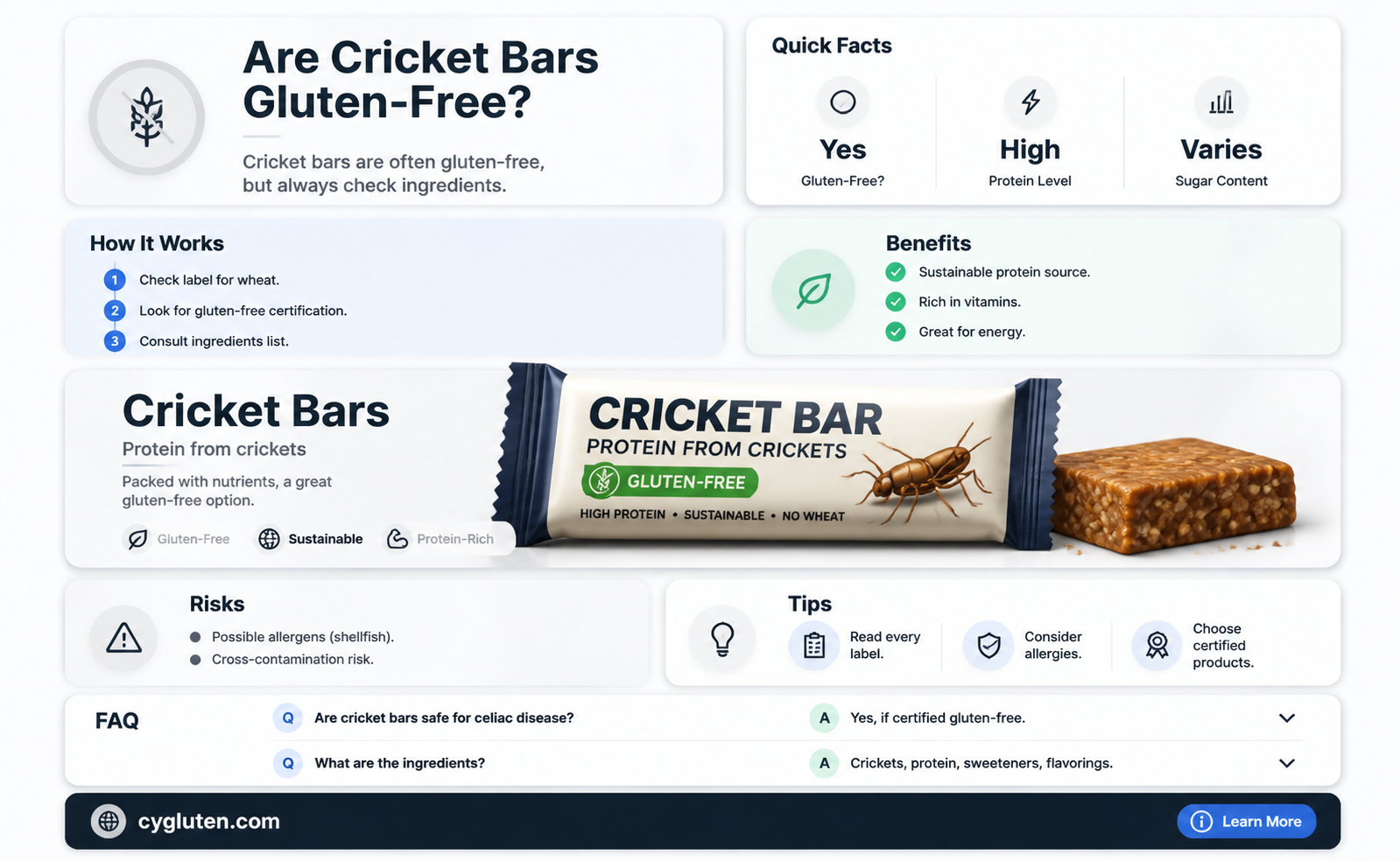 are cricket bars gluten-free