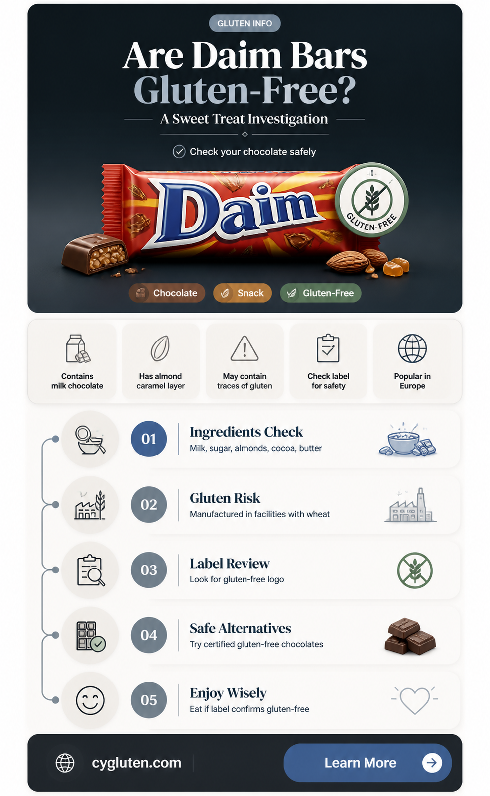 are daim bars gluten free