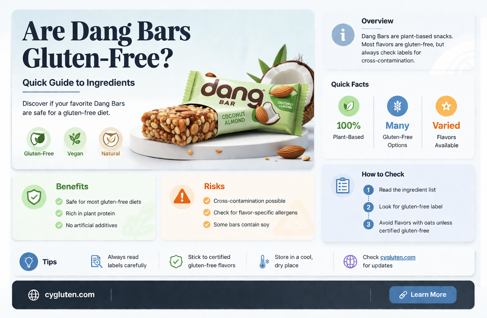 are dang bars gluten free