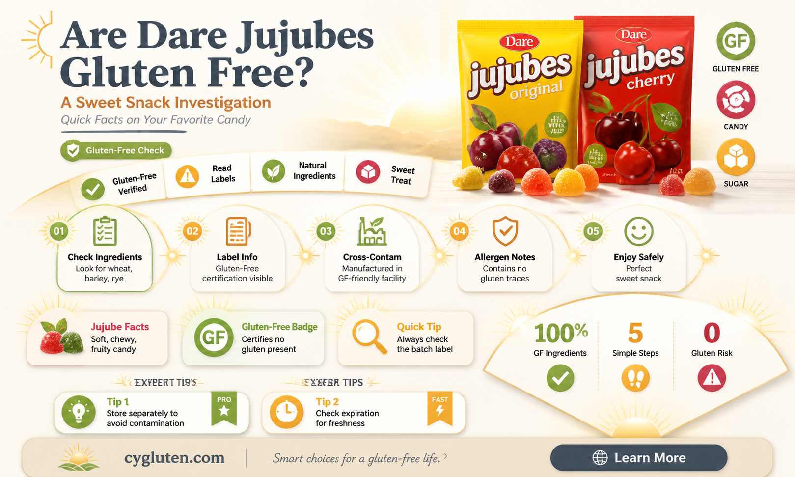 are dare jujubes gluten free