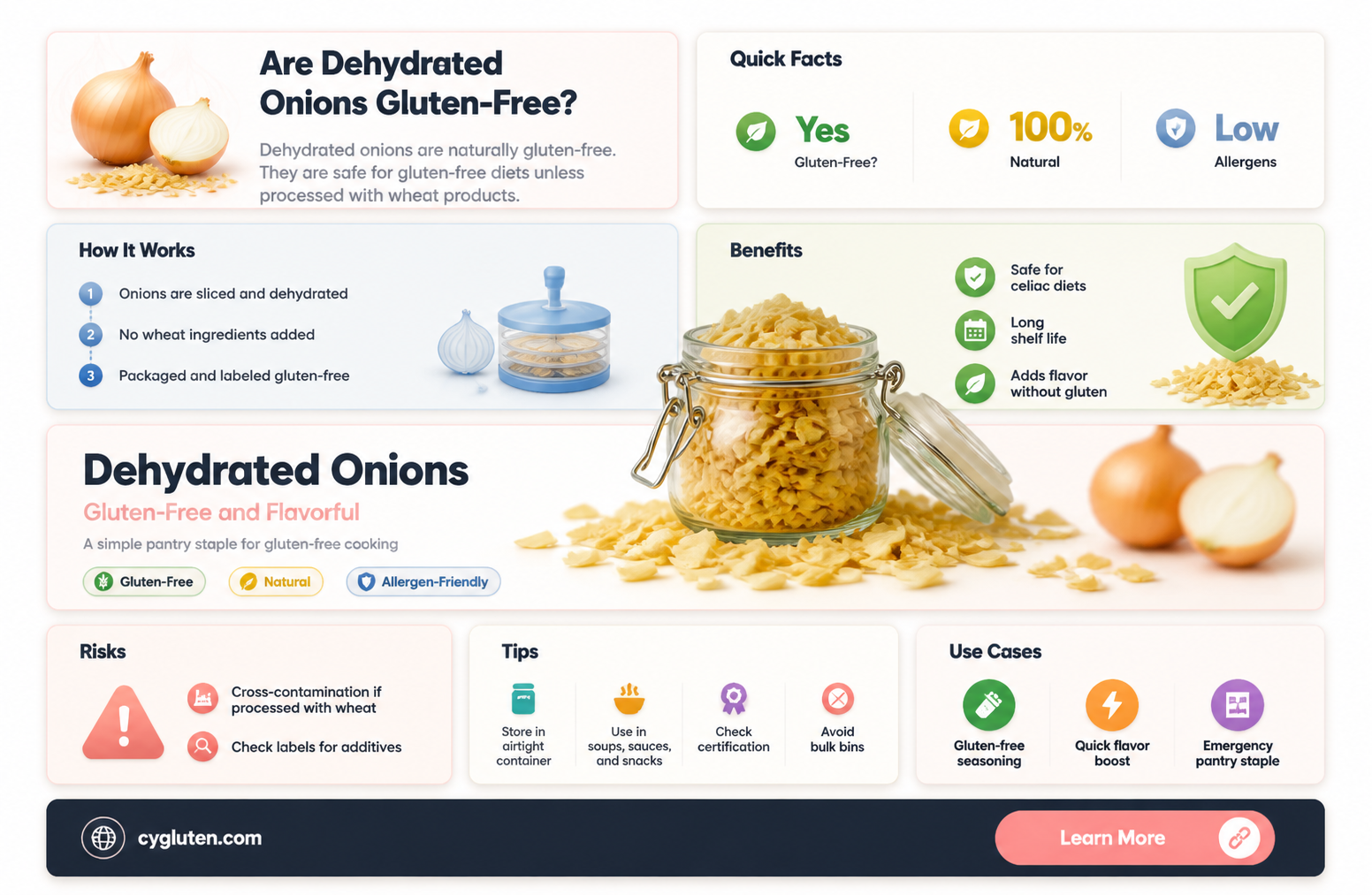 are dehydrated onions gluten free