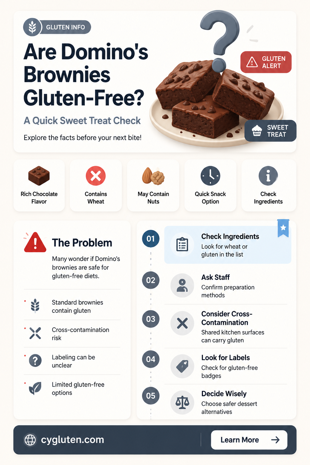 are dominos brownies gluten free