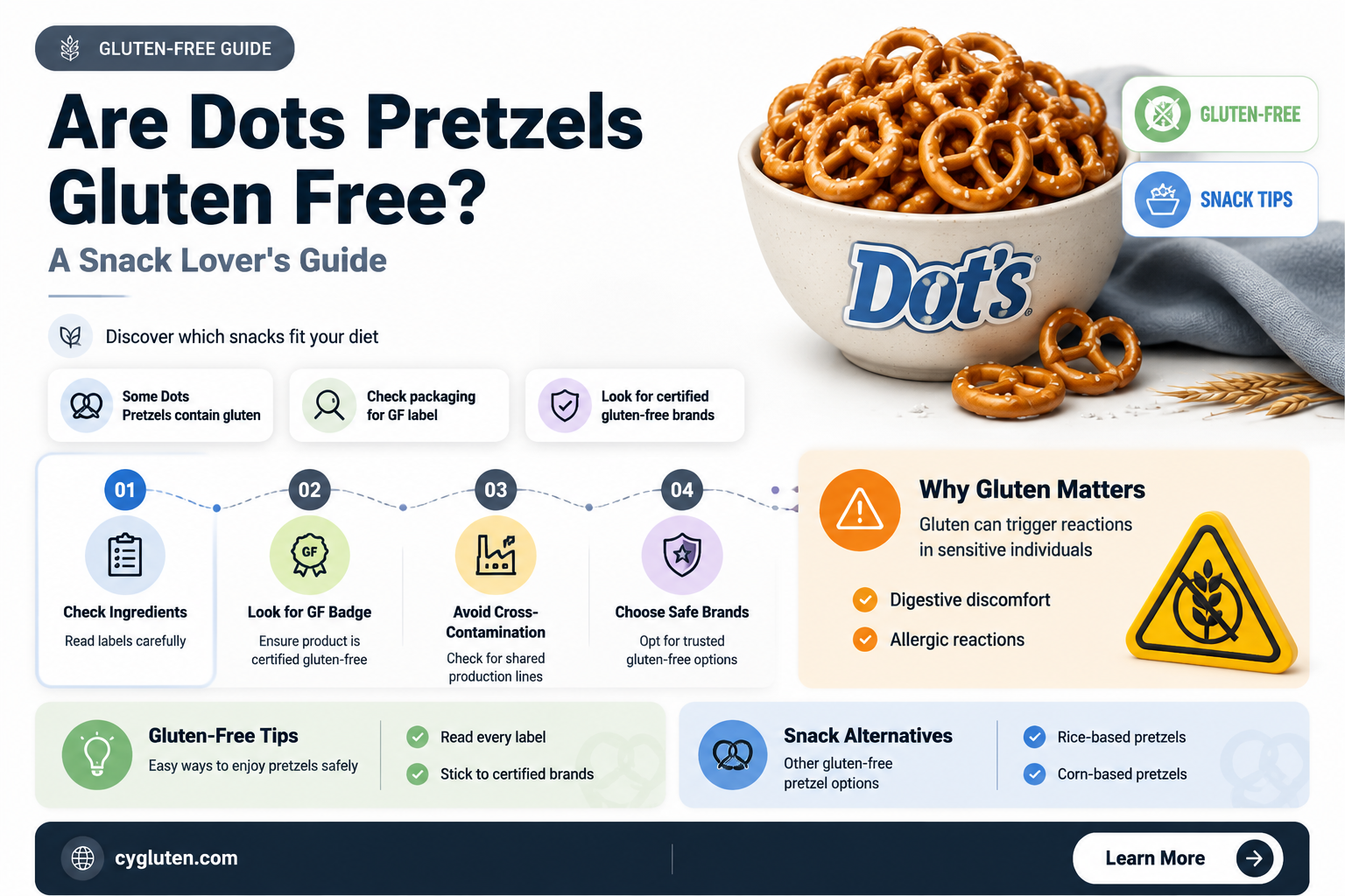 are dots pretzels gluten free