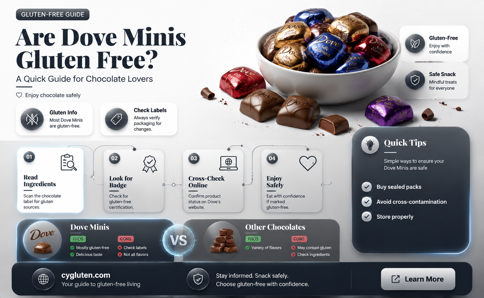 are dove minis gluten free