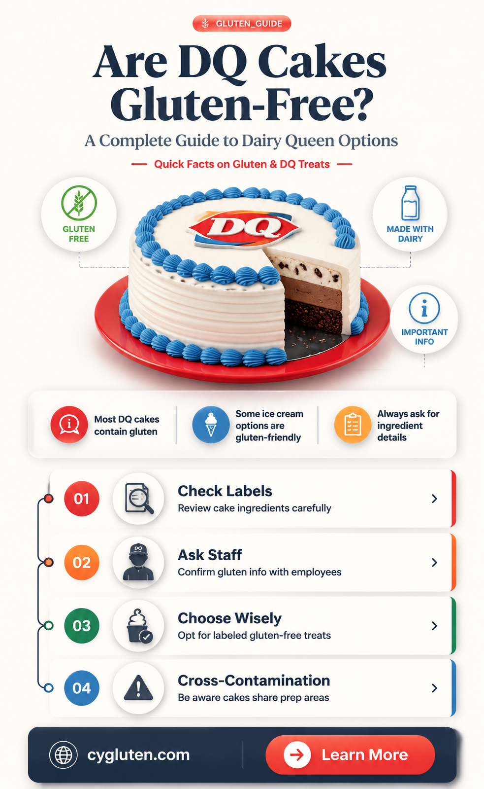 are dq cake gluten free