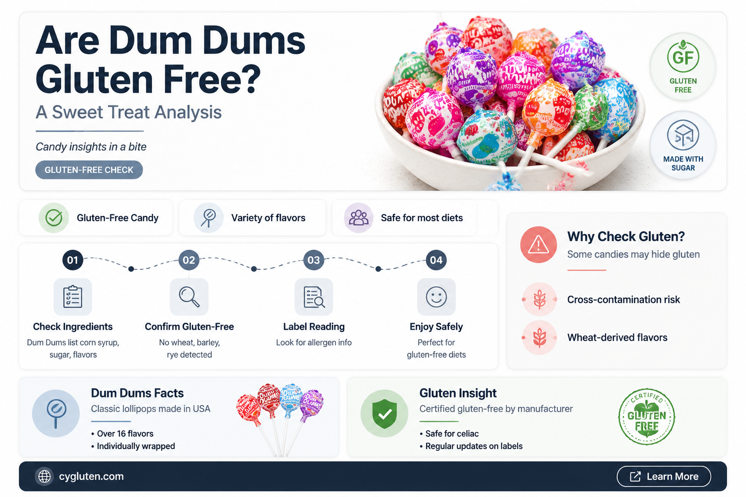 are dum dums gluten free