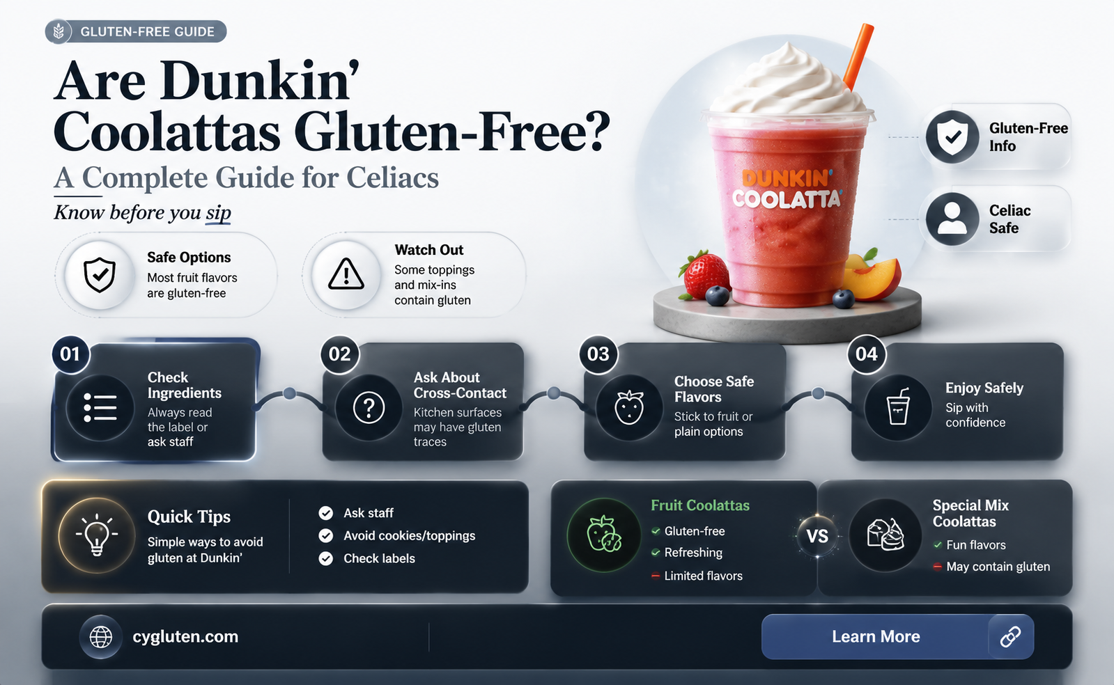 are dunkin coolattas gluten free