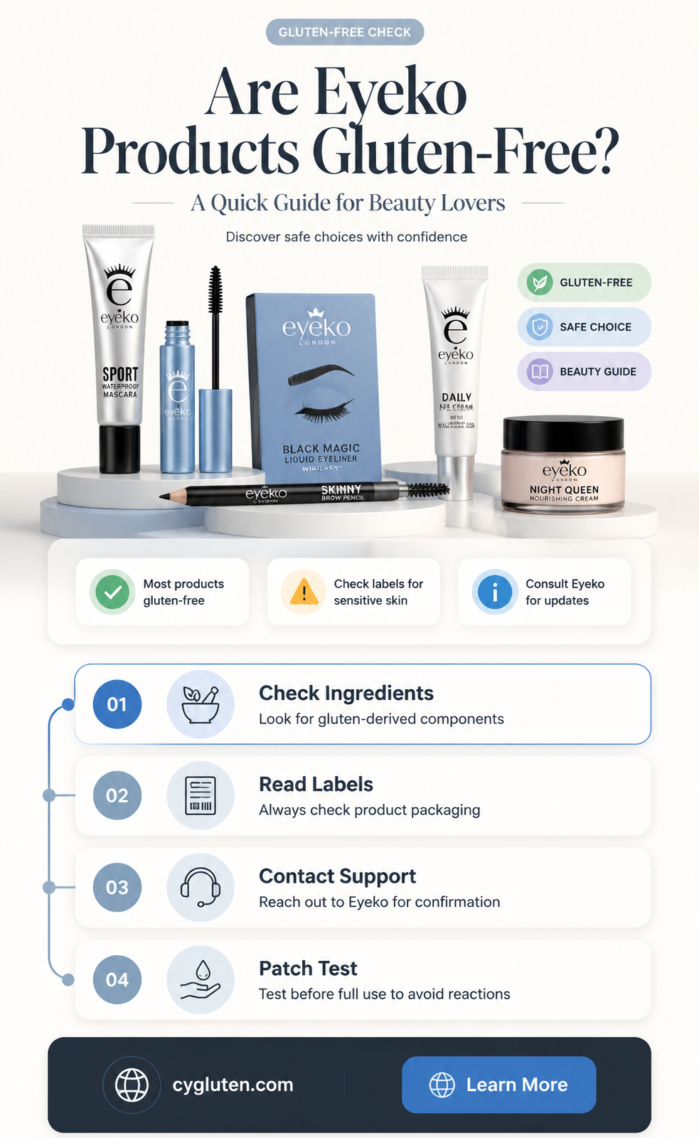 are eyeko products gluten free