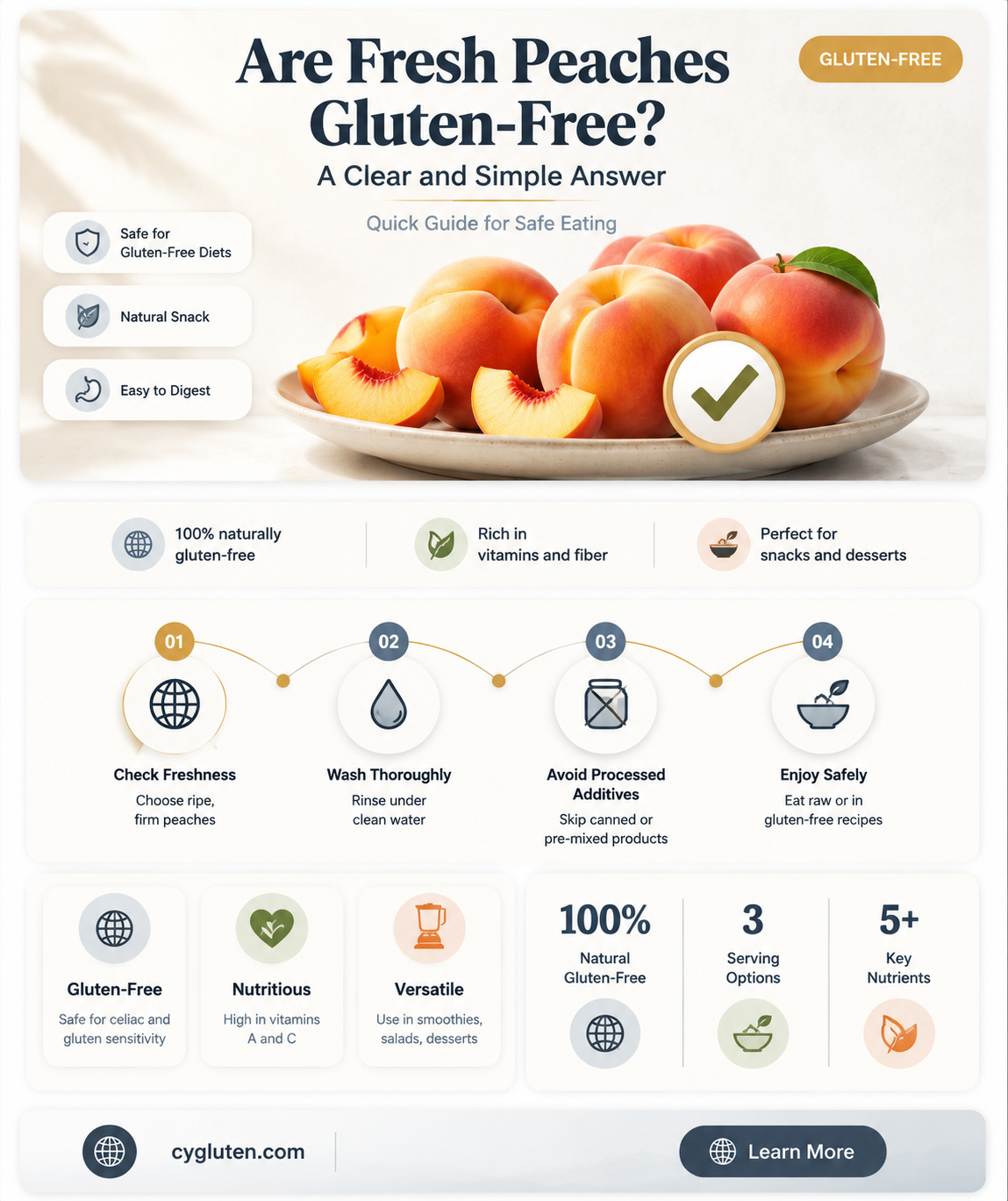 are fresh peaches gluten free