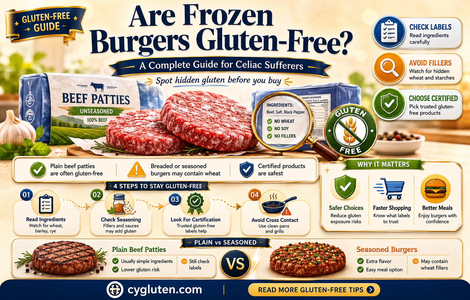 are frozen burgers gluten free