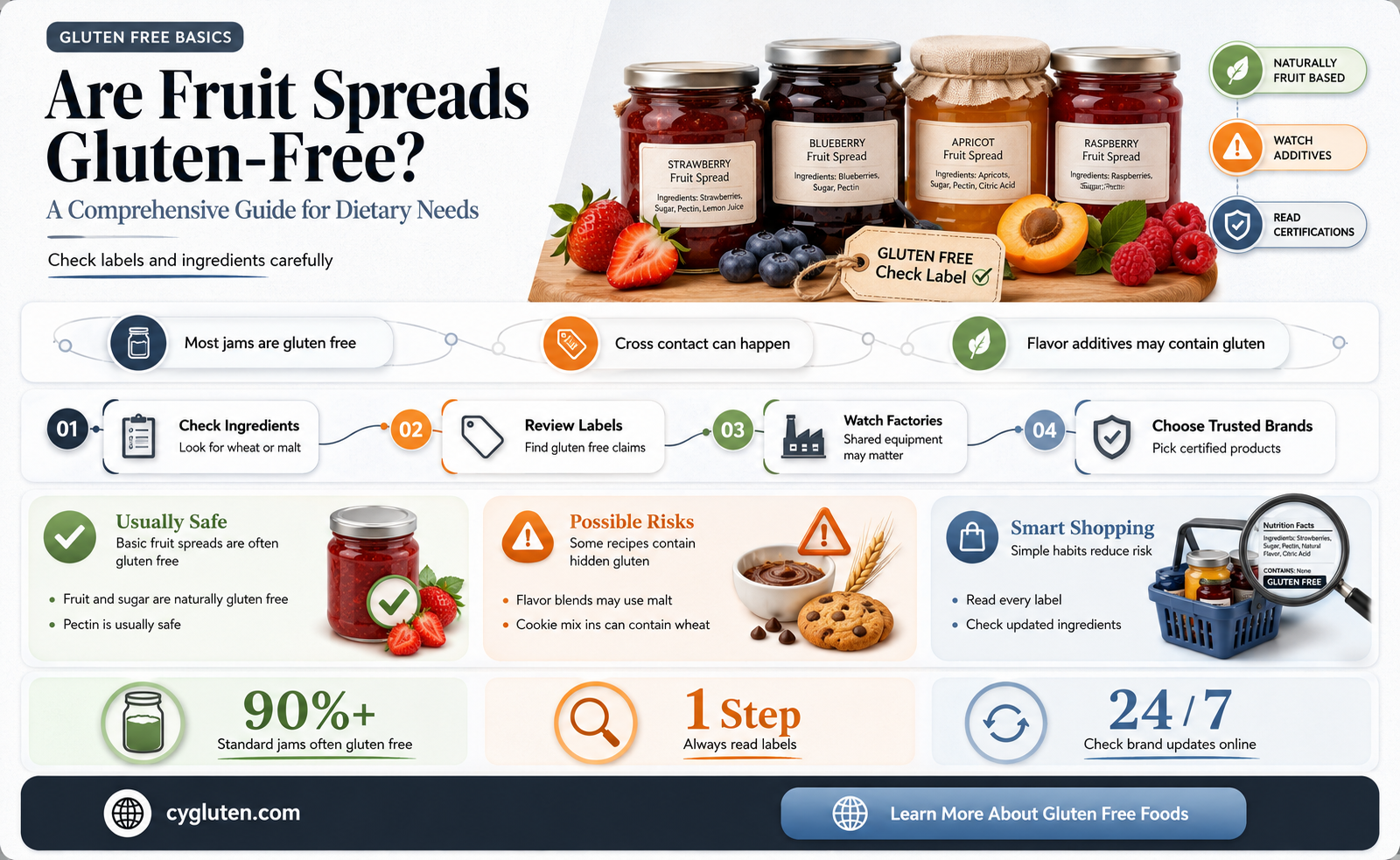 are fruit spreads gluten free