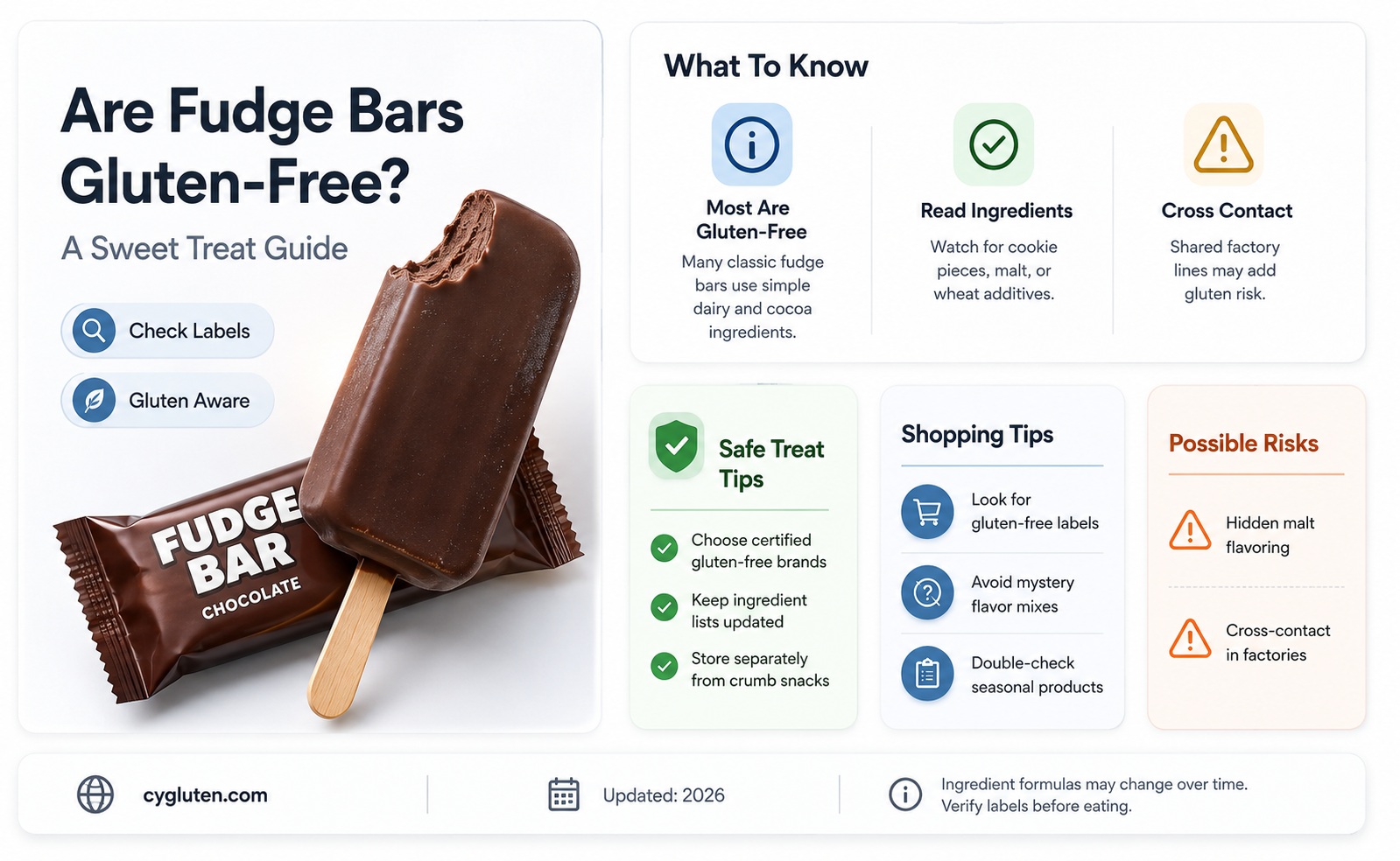are fudge bars gluten free