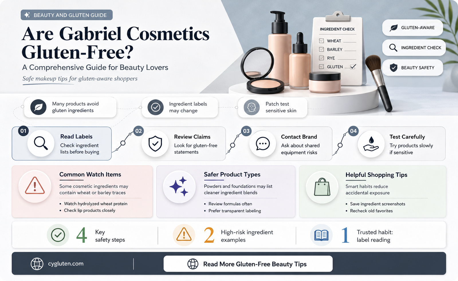 are gabriel cosmetics gluten free