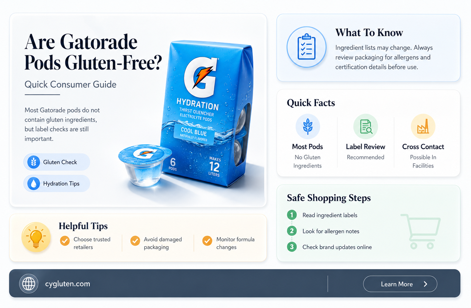 are gatorade pods gluten free