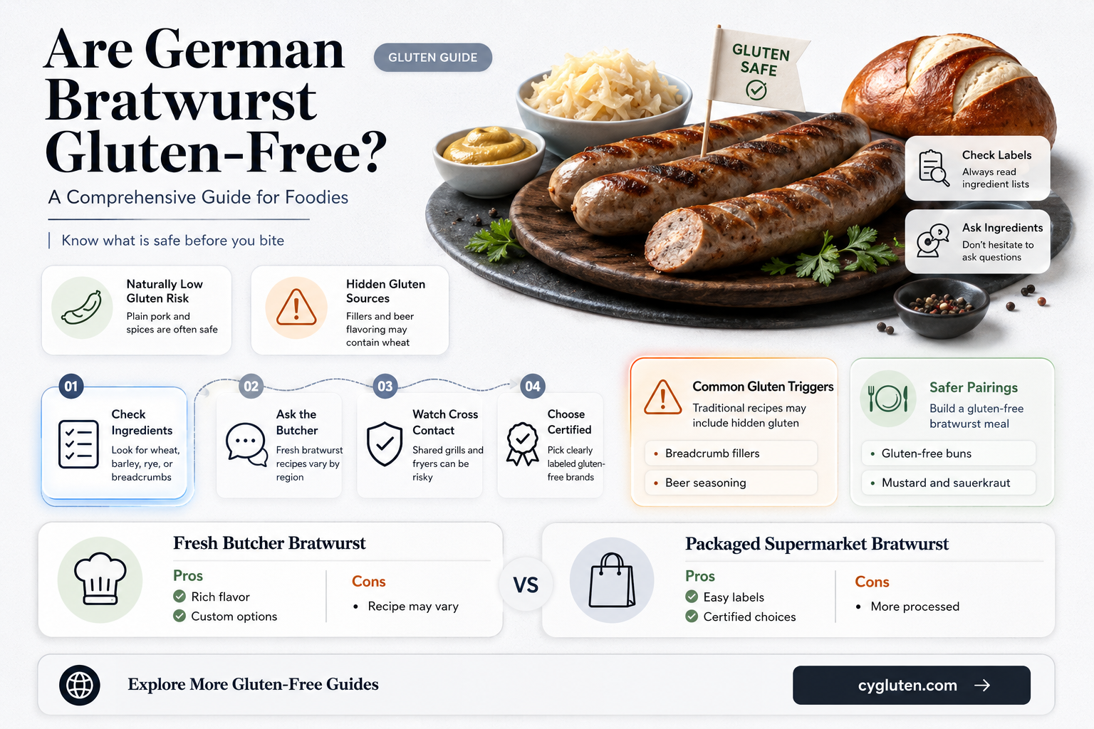 are german bratwurst gluten free