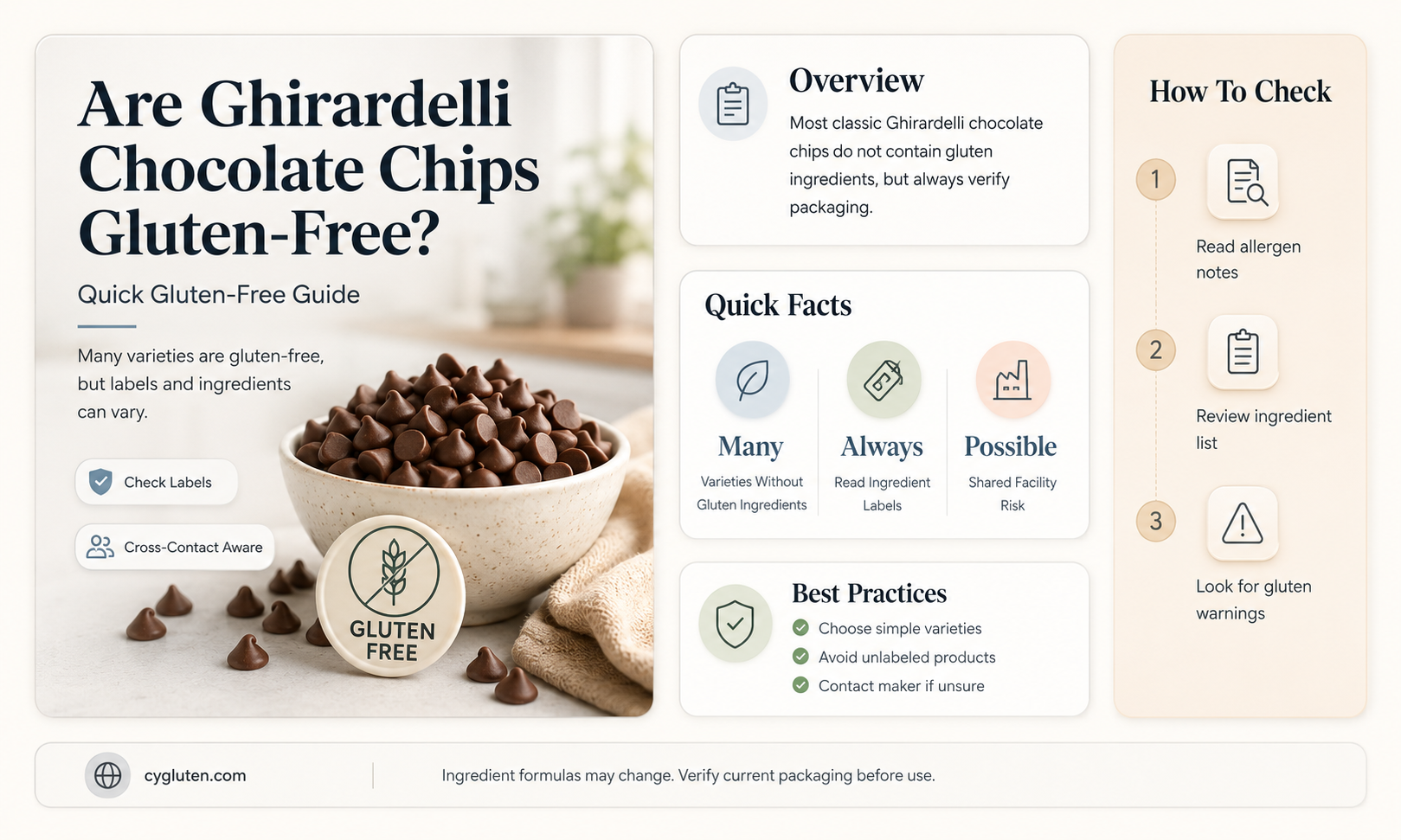 are ghirardelli chips gluten free