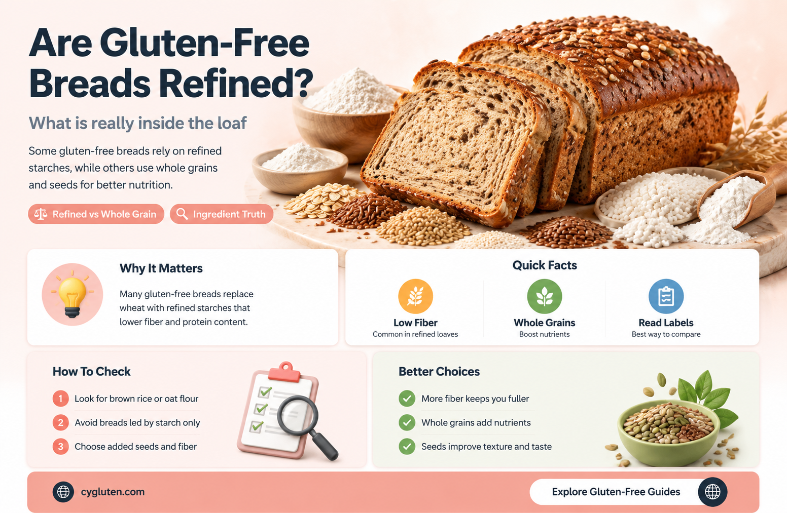 are gluten free breads refined