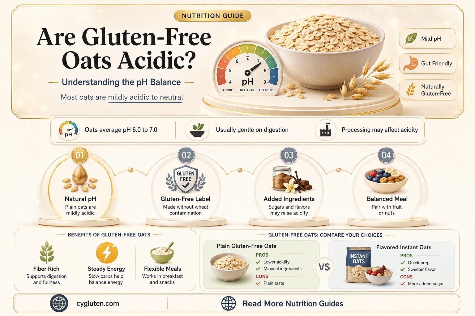 are gluten free oats acidic