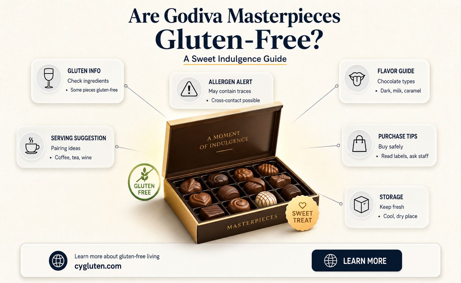 are godiva masrepieces gluten free