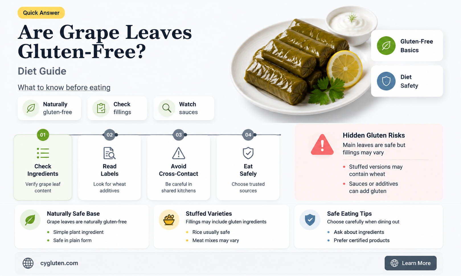 are grape leaves gluten free