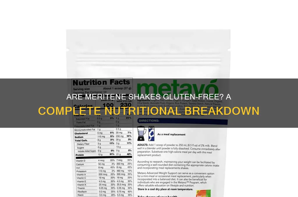are meritene shakes gluten free