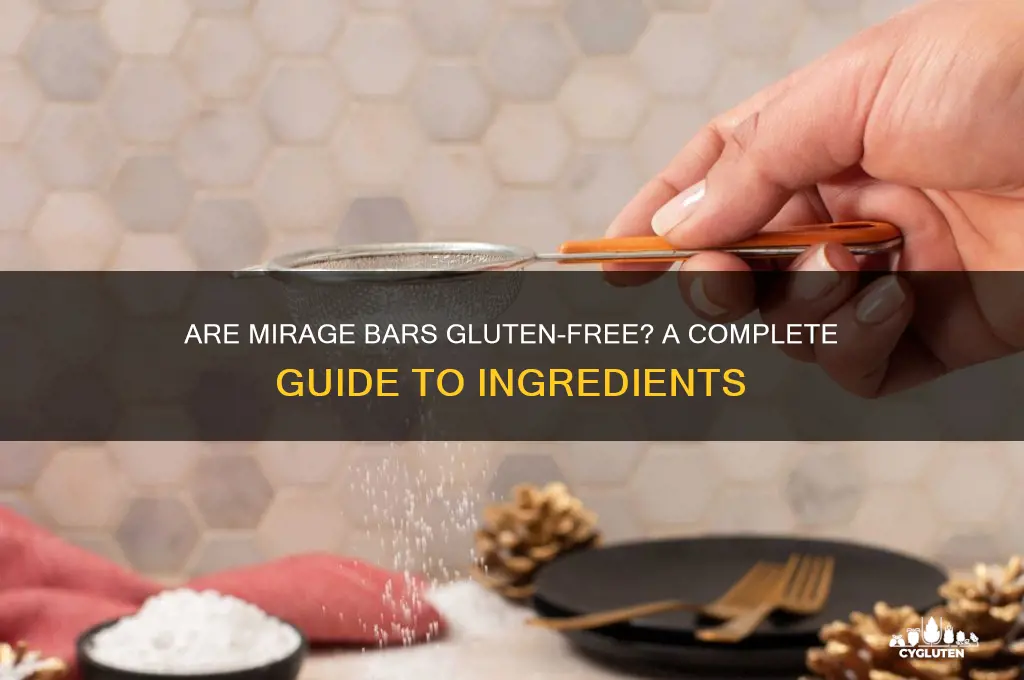 are mirage bars gluten free