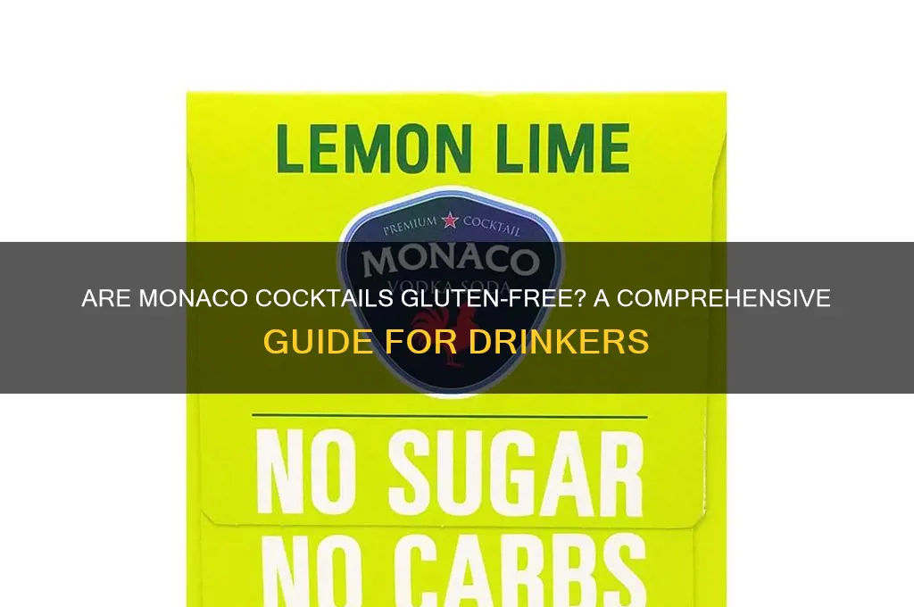 are monaco cocktails gluten free