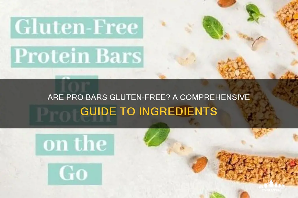 are pro bars gluten free