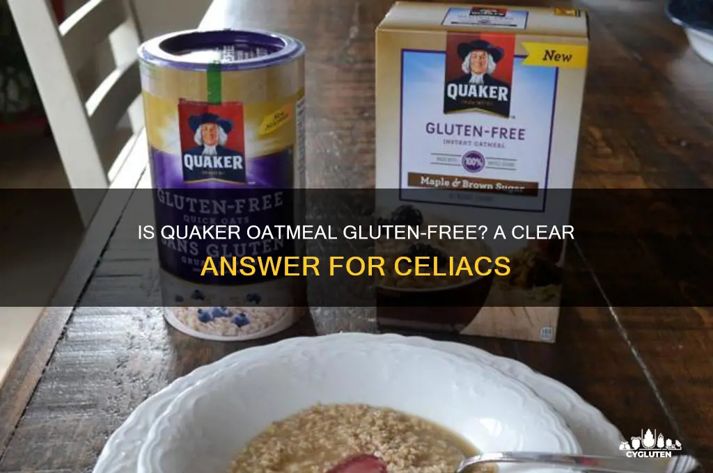 are quaker oatmeal gluten free