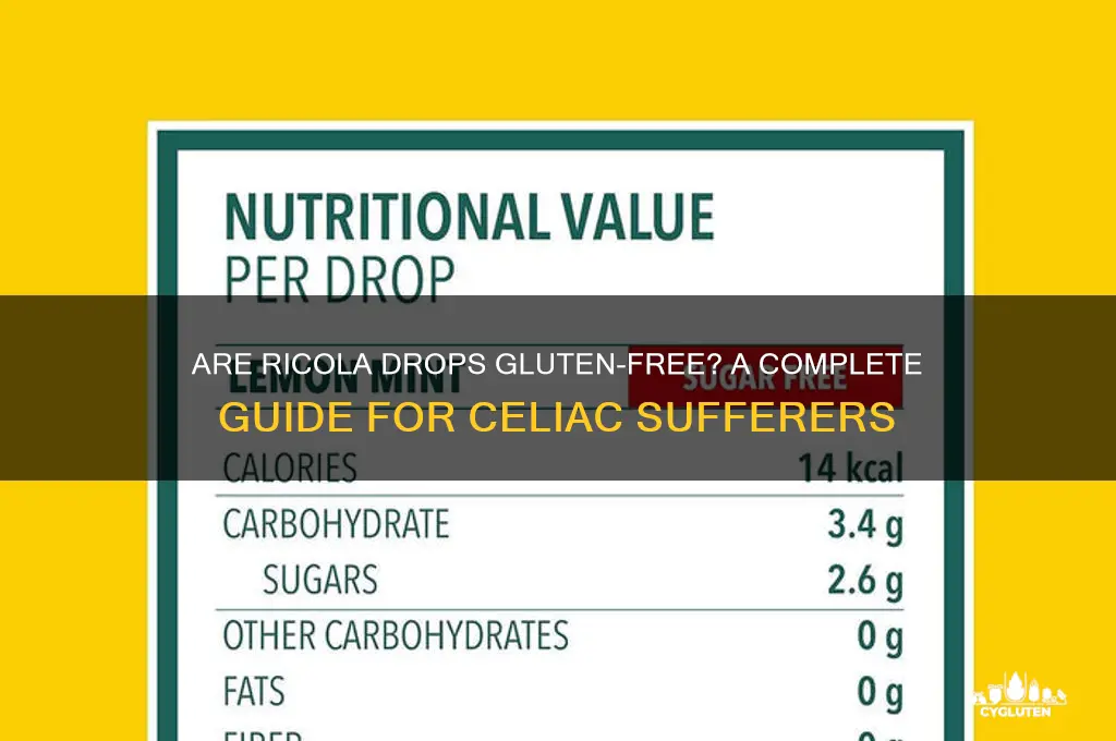 are ricola drops gluten free