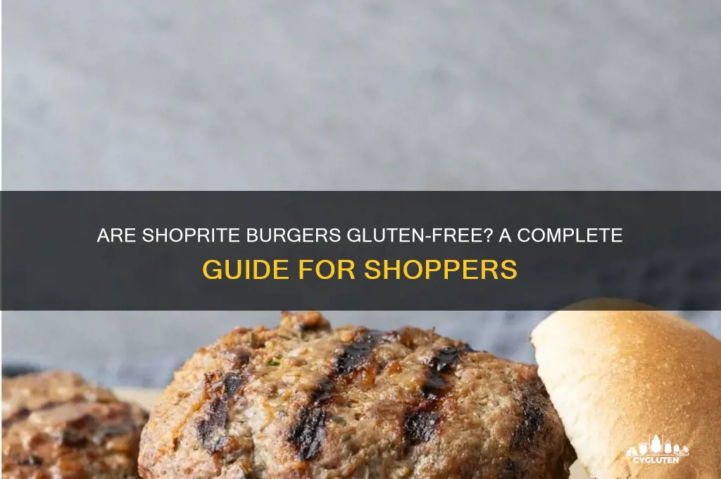 are shoprite bugers gluten free