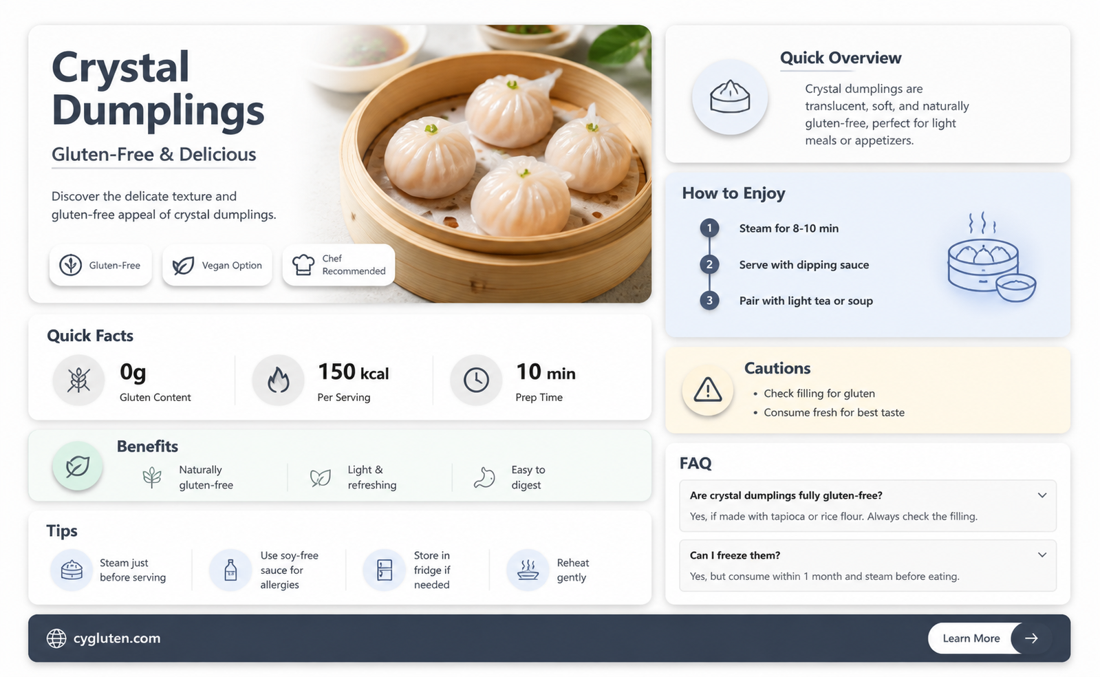 are crystal dumplings gluten free