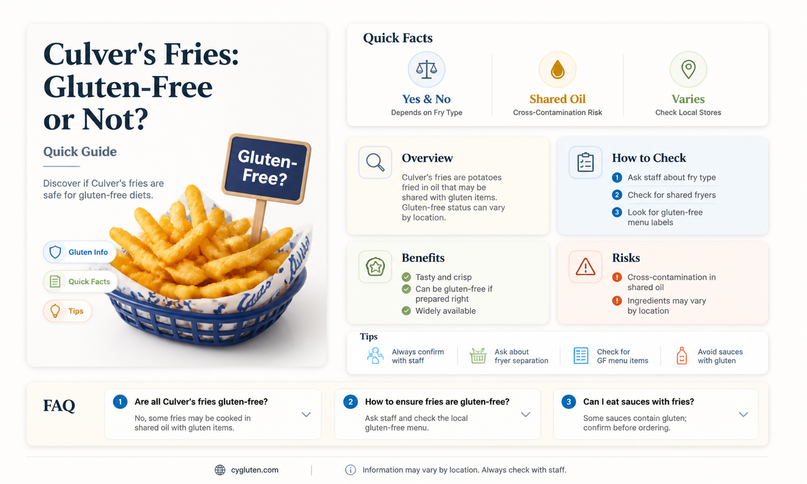 are culver fries gluten free