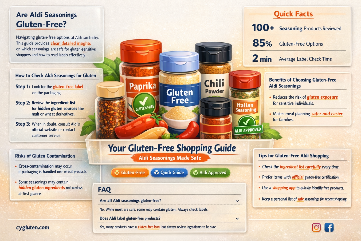are aldi seasonings gluten free