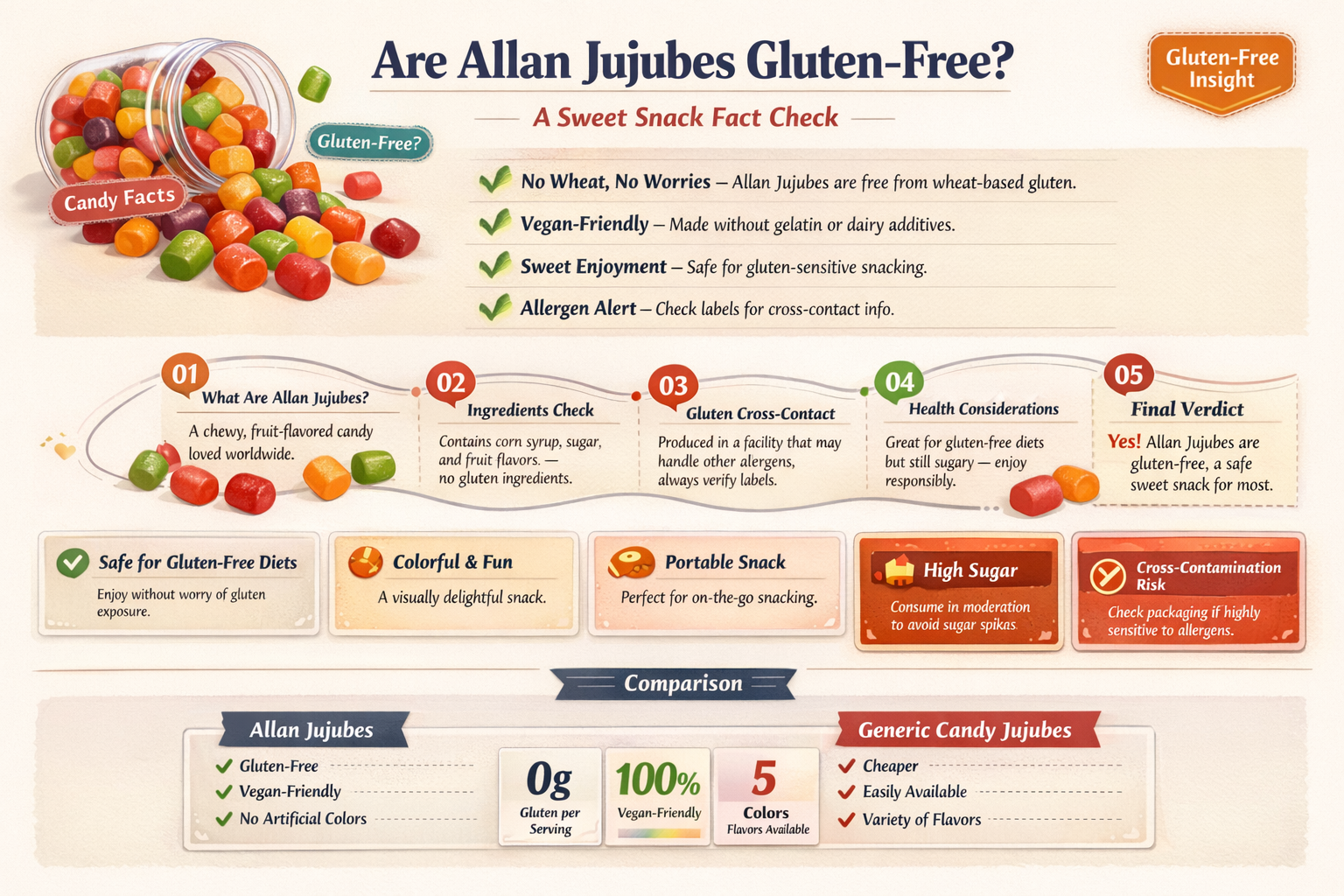 are allan jujubes gluten free