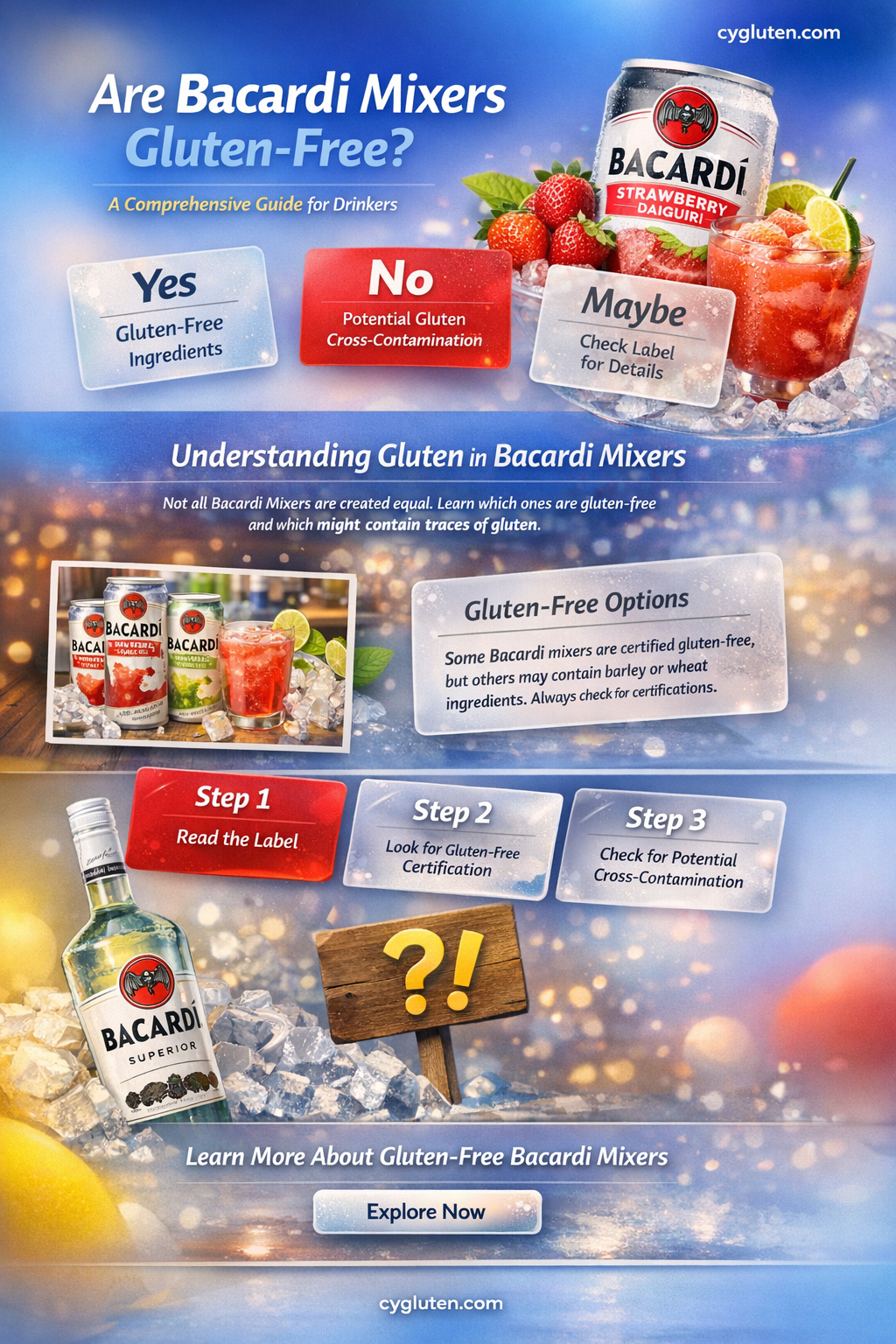 are bacardi mixers gluten free