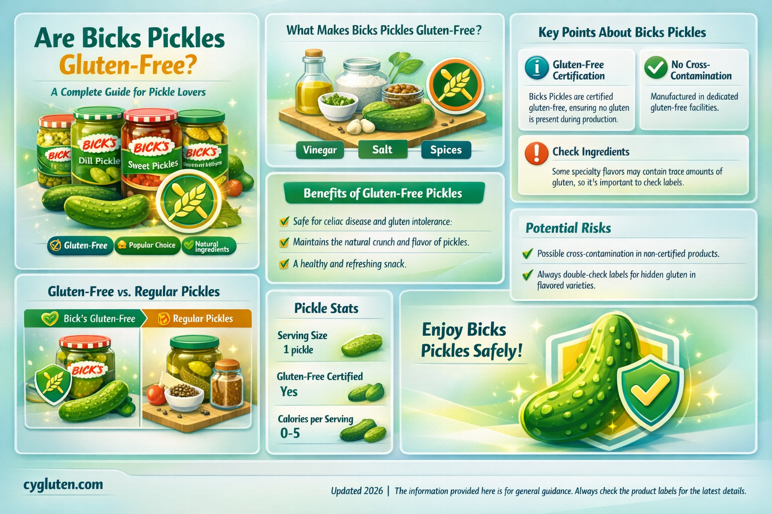 are bicks pickles gluten free
