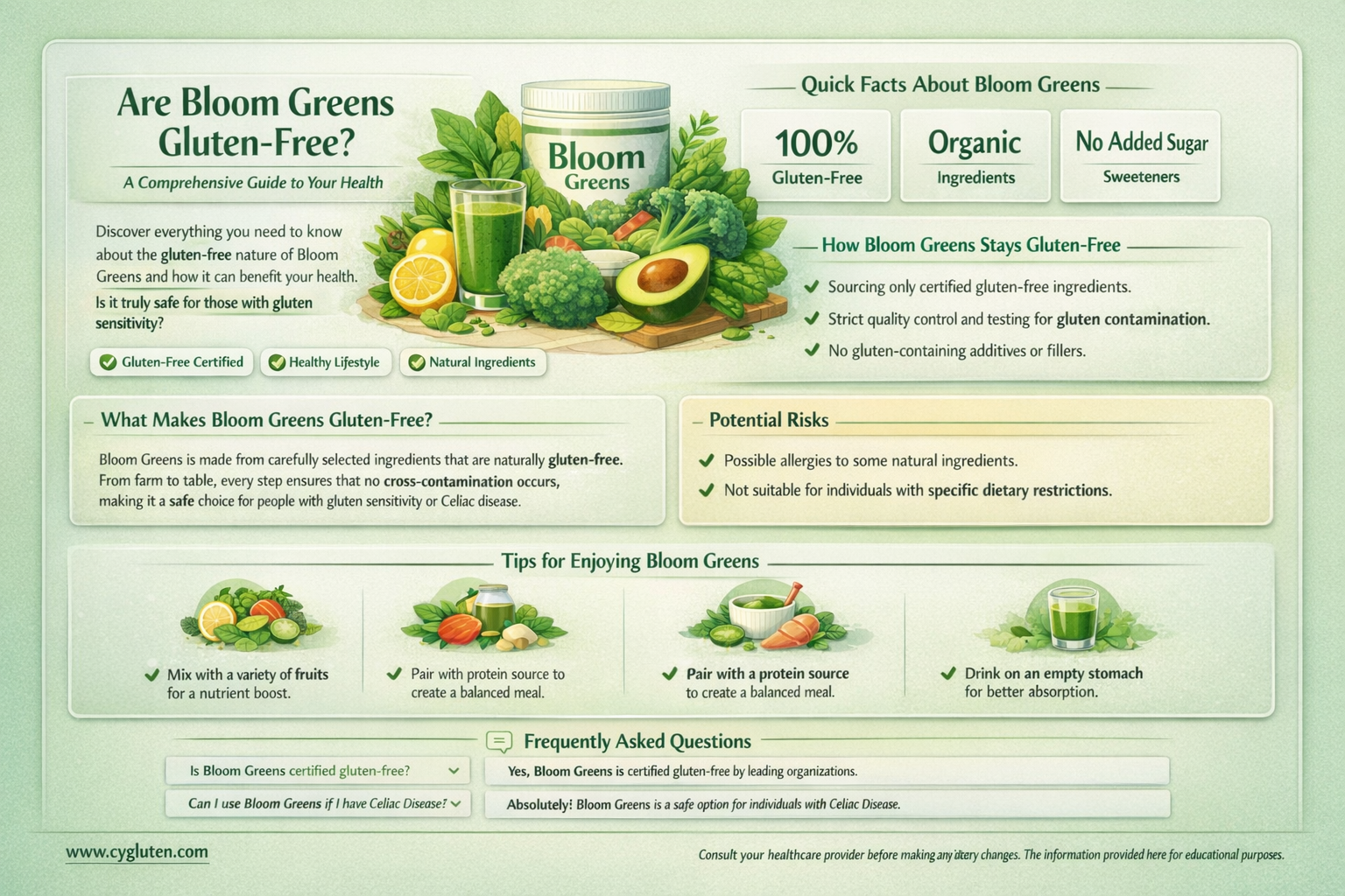 are bloom greens gluten free