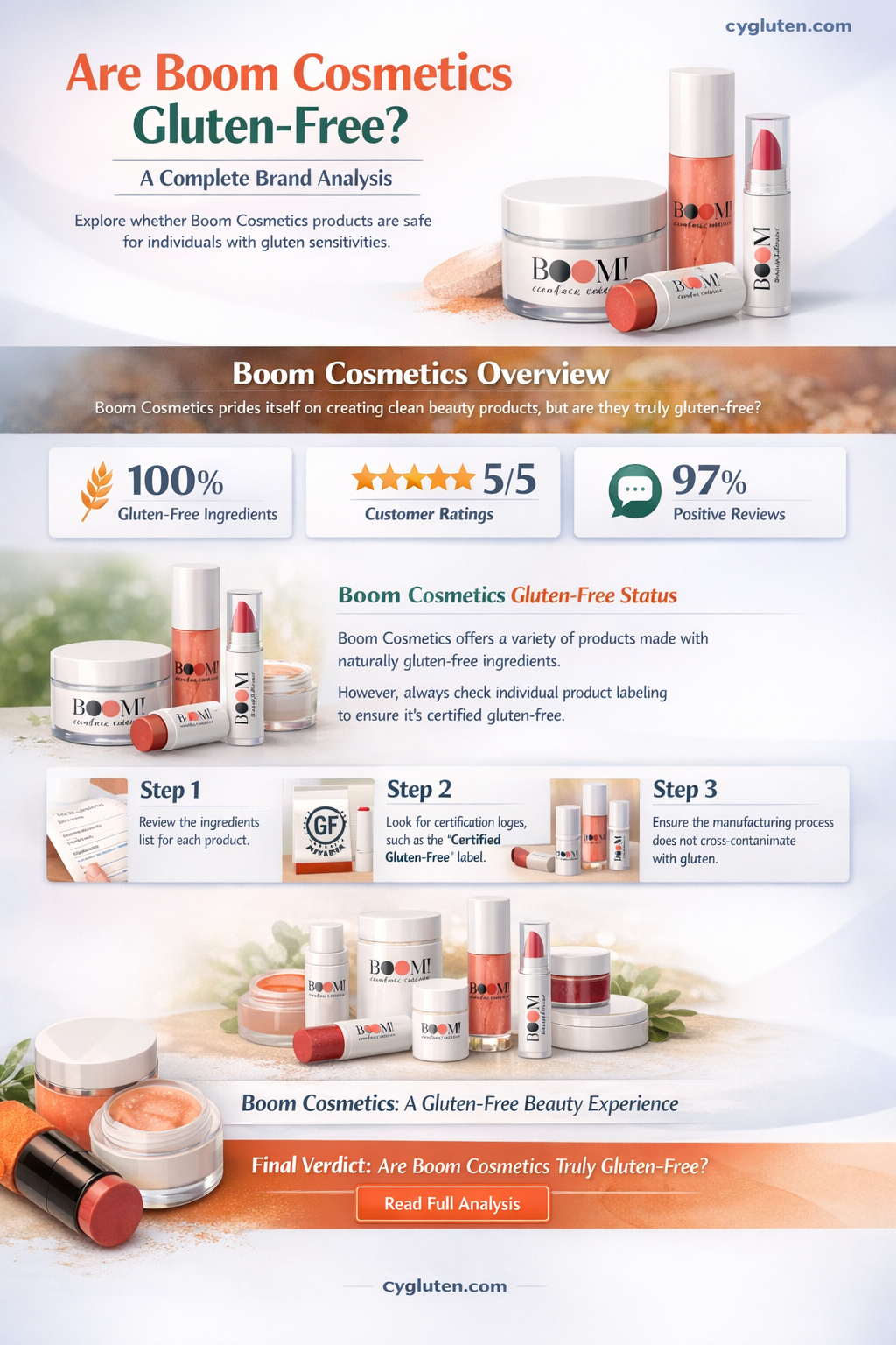 are boom cosmetics gluten free