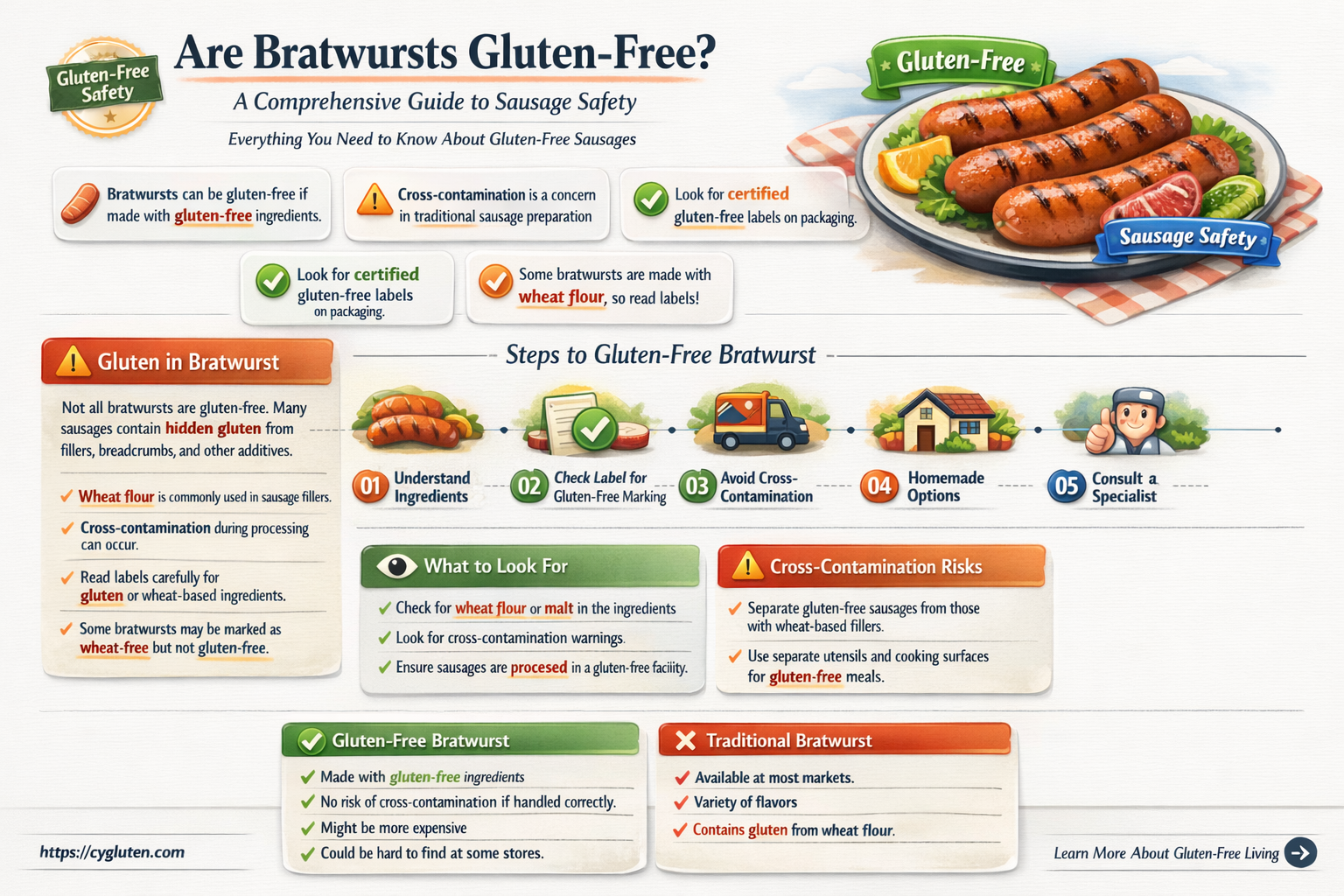 are bratwursts gluten free