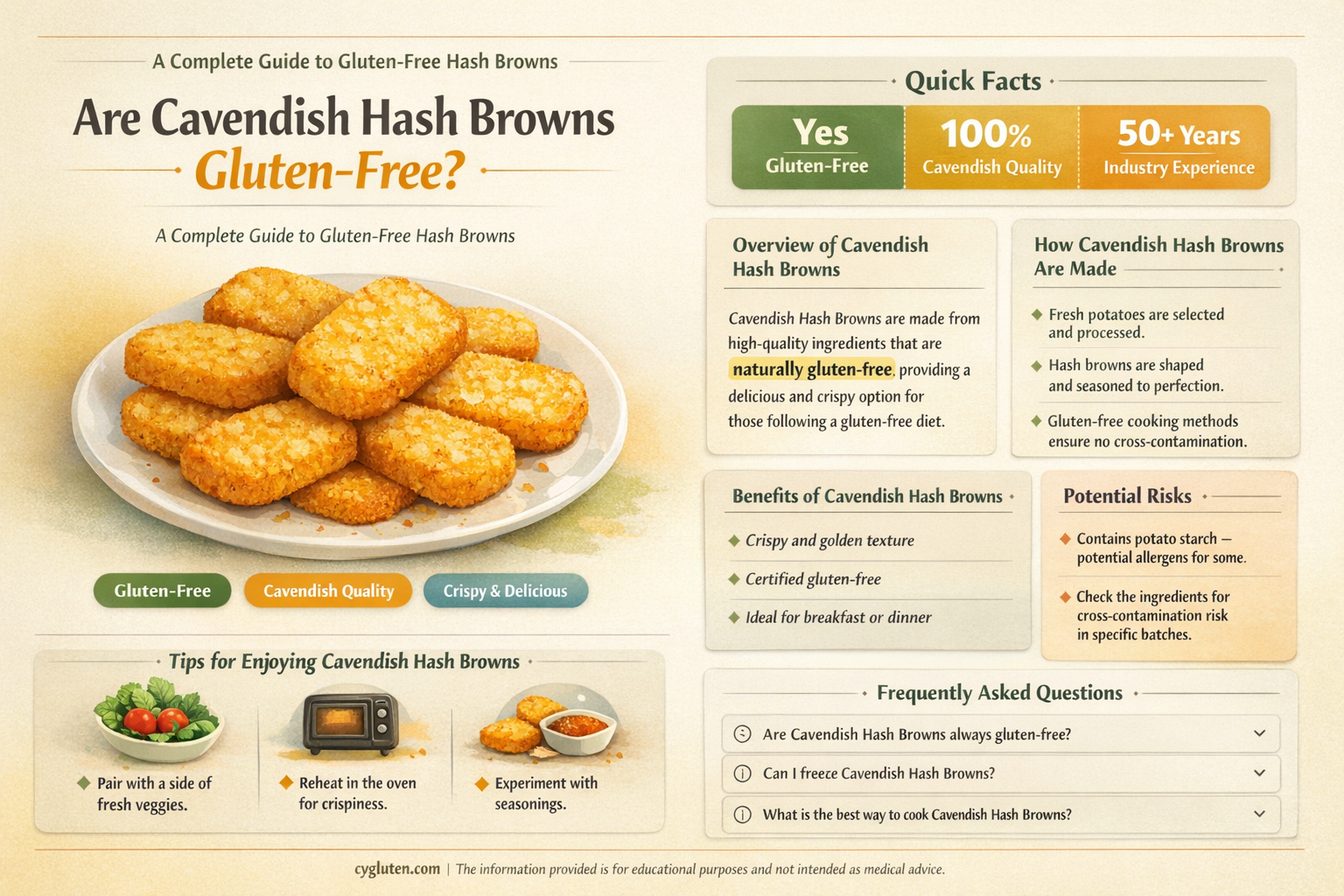 are cavendish hashbrowns gluten free