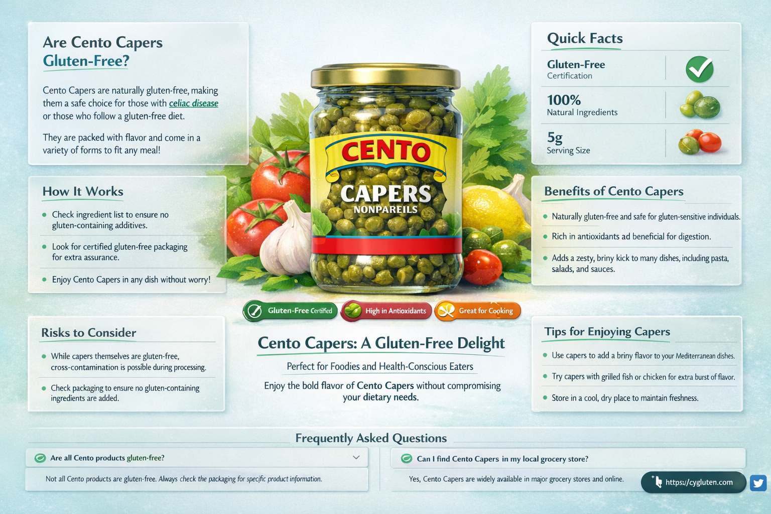 are cento capers gluten free