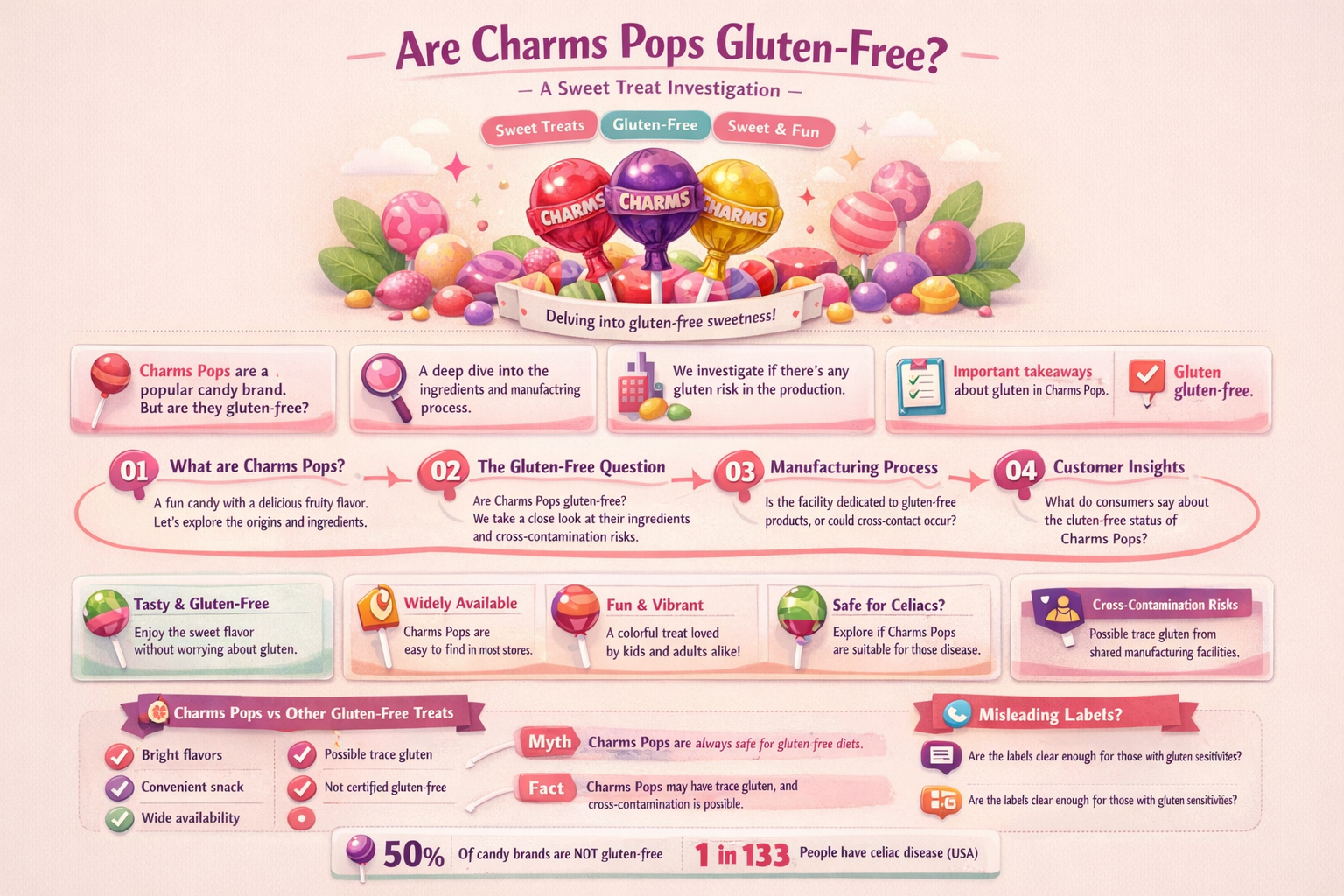 are charms pops gluten free