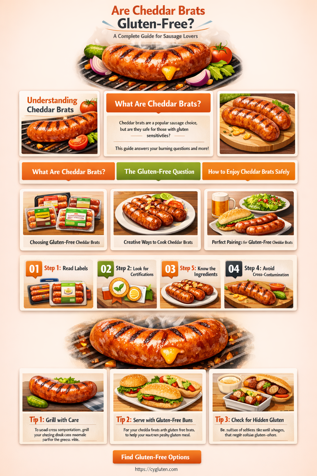 are cheddar brats gluten free