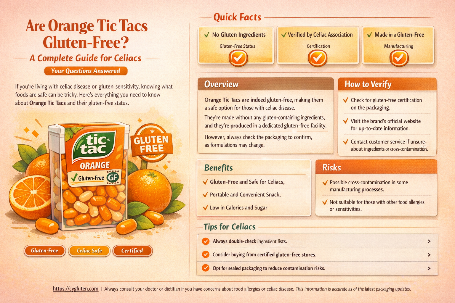 are aorange tictacs gluten-free
