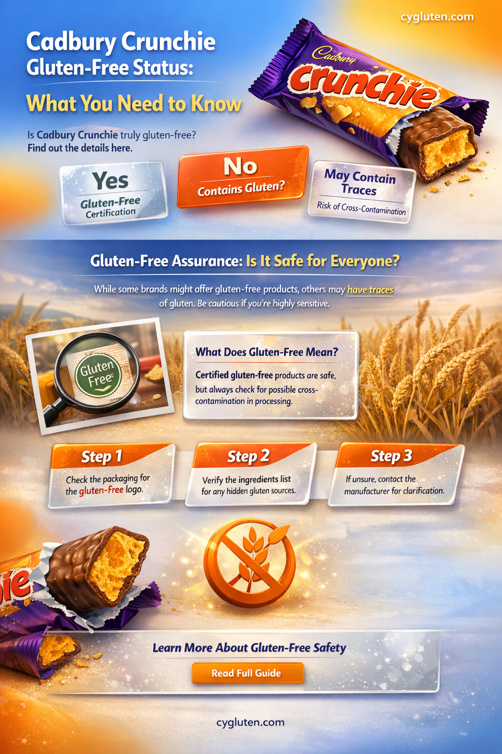 are cadbury crunchie gluten free