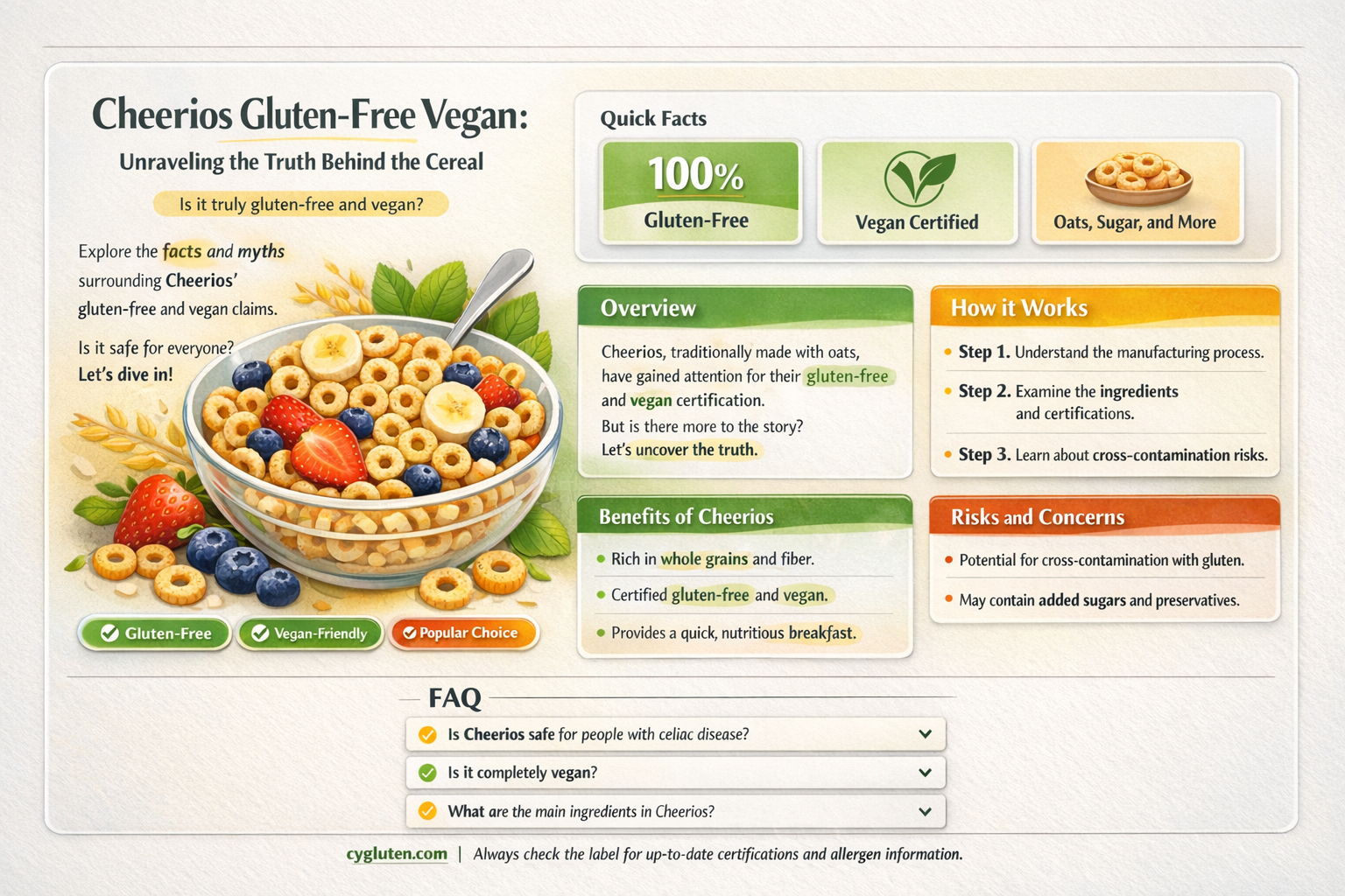 are cheerios gluten free vegan