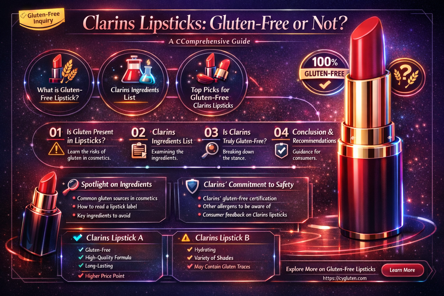 are clarins lipsticks gluten free
