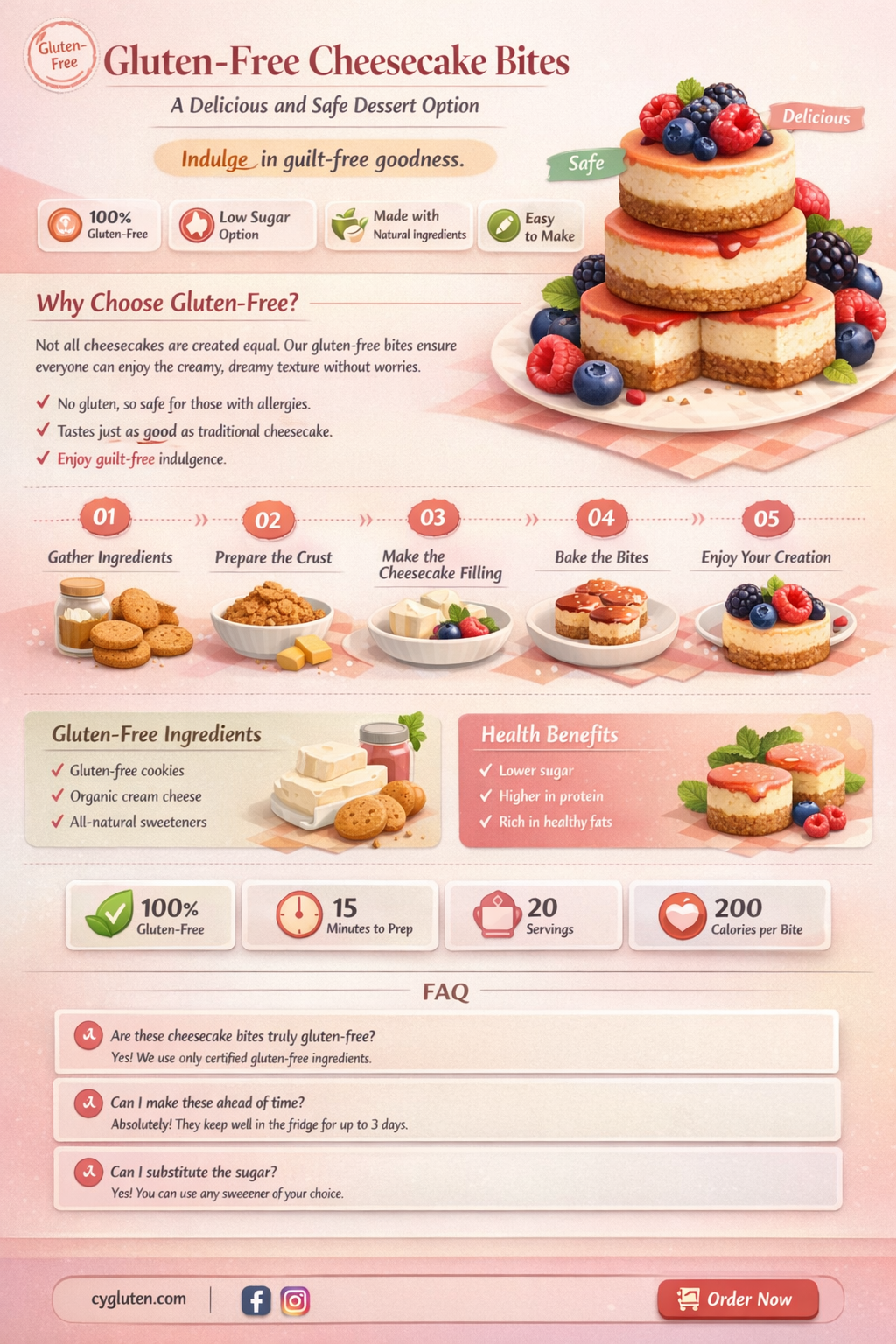 are cheesecake bites gluten free